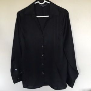 Brooks Brothers black long sleeve blouse size 12